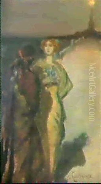 Ariane Et Bilitis Oil Painting by Georges Antoine Rochegrosse