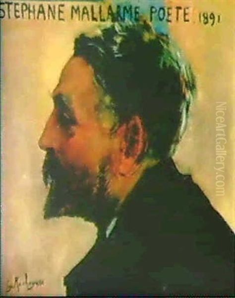 Stephane Mallarme Poete Oil Painting by Georges Antoine Rochegrosse