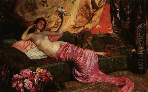 Nu Au Repos Oil Painting by Georges Antoine Rochegrosse