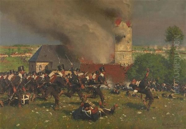 Schlacht Bei Waterloo by Carl Roechling