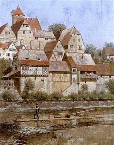 Ansicht Von Besigheim Am Neckar Oil Painting by Carl Roechling