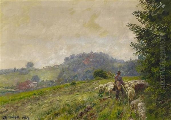 Landschaft Mit Blick Auf Die Sababurg Oil Painting by Theodor Rocholl