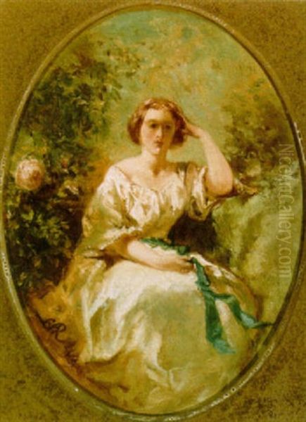 A Portrait Of A Lady Oil Painting by Charles Rochussen