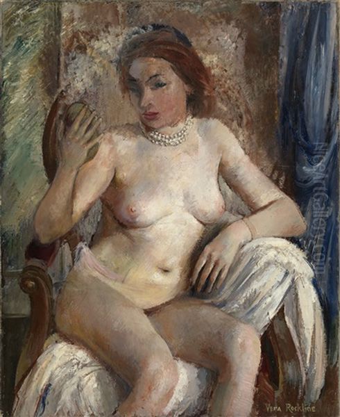 Nude With A Mirror Oil Painting by Vera Rockline