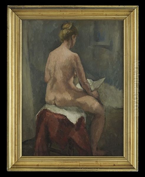 Nude, After The Bath Oil Painting by Vera Rockline