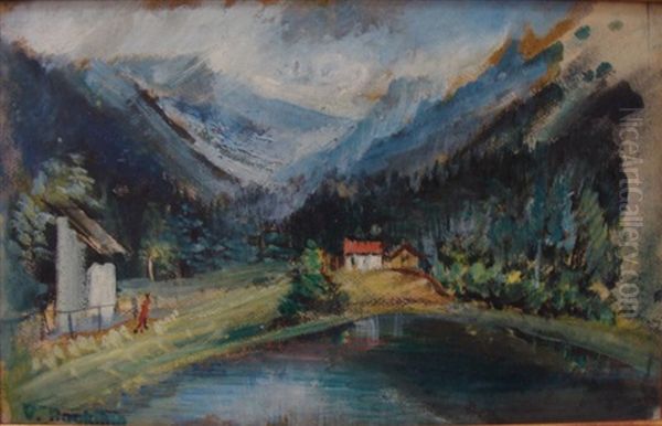 Paysage De Montagne Oil Painting by Vera Rockline