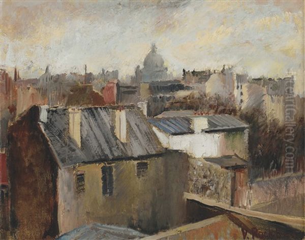 The Roofs Of Paris Oil Painting by Vera Rockline