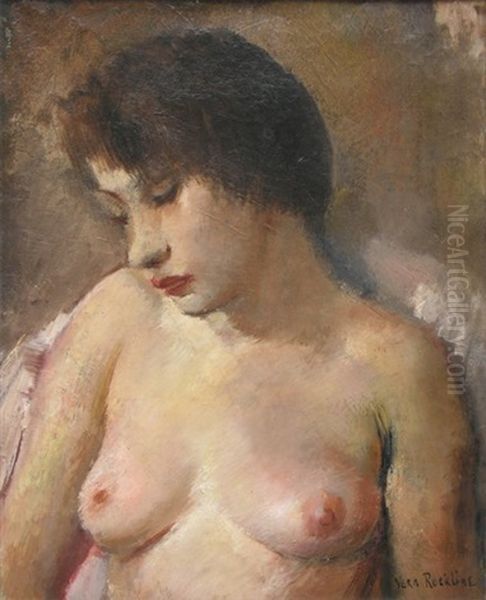 Portrait De Femme Denudee Oil Painting by Vera Rockline