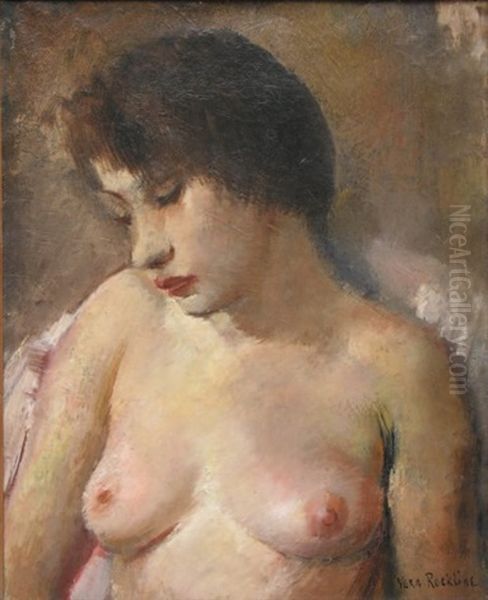 Portrait De Femme Denudee Oil Painting by Vera Rockline