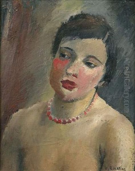 Portrait De Jeune Femme Oil Painting by Vera Rockline