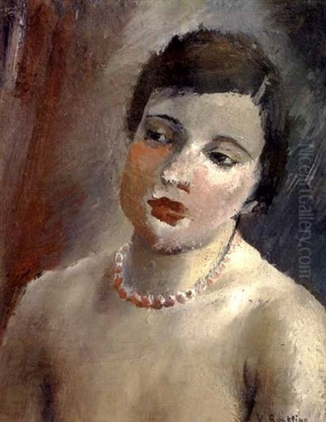 Jeune Fille Au Collier Oil Painting by Vera Rockline