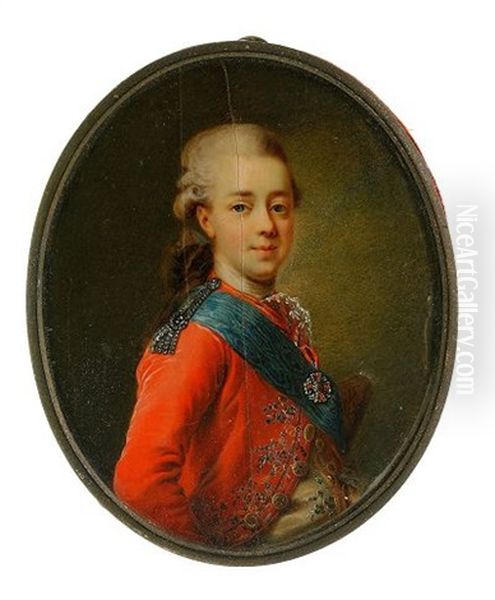 A Portrait Of Paul I Oil Painting by Alois Gustav Rockstuhl