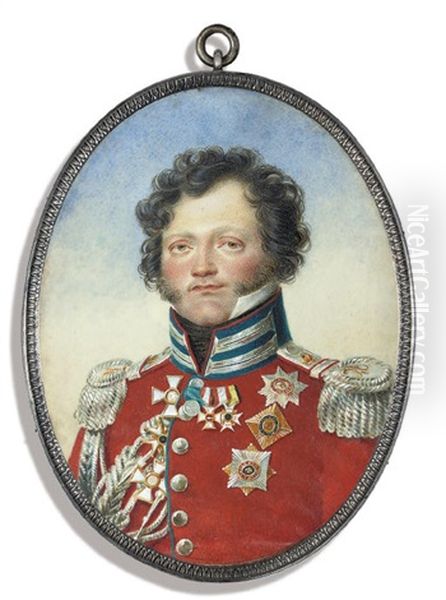 General Fedor Petrovich Uvarov Oil Painting by Alois Gustav Rockstuhl