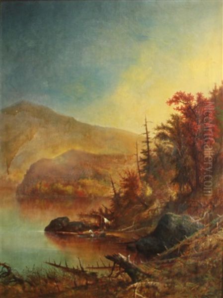 Lake Placid, Essex County, New York Oil Painting by Augustus Rockwell