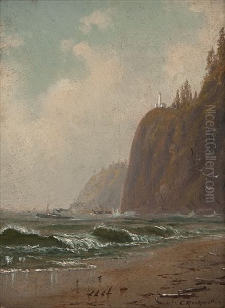 Coastal Cliffs On The Pacific Oil Painting by Cleveland Rockwell