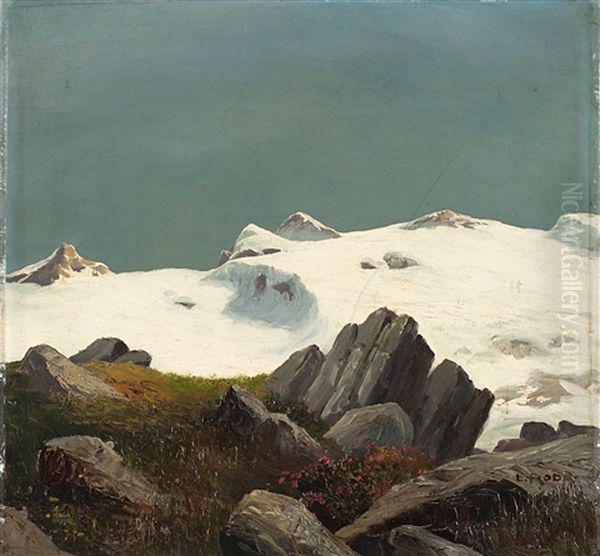 Cime Innevate Oil Painting by Leonardo Roda