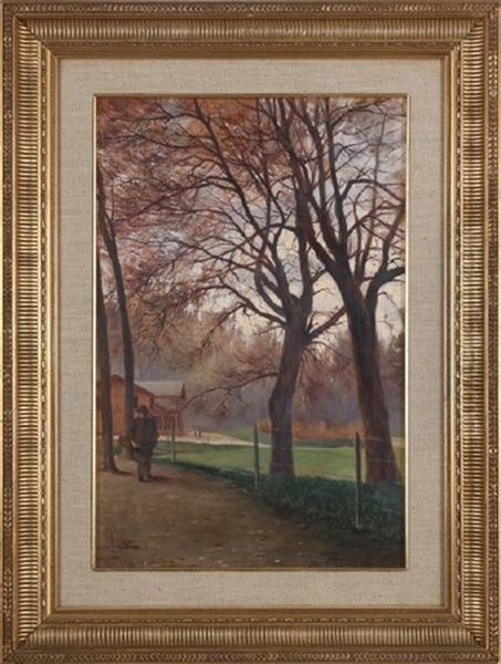 Viale D'autunno Oil Painting by Leonardo Roda