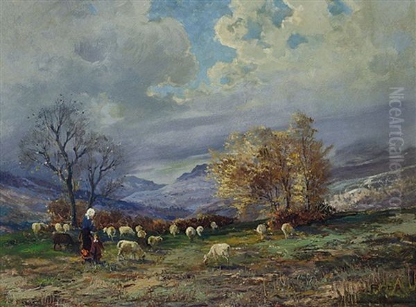 Paesaggio Autunnale Oil Painting by Leonardo Roda