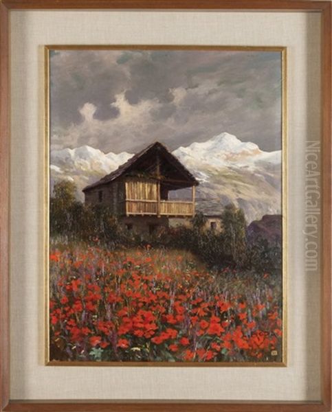 Baita Tra I Fiori Oil Painting by Leonardo Roda