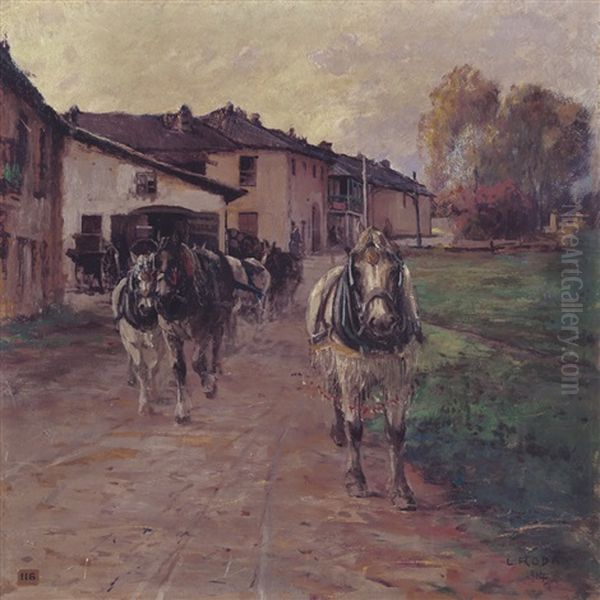 Sfilata Di Cavalli Oil Painting by Leonardo Roda