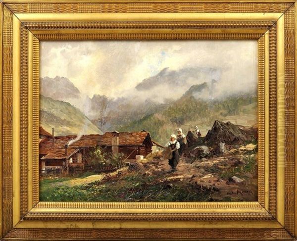 Dolomitenlandschaft Mit Tief Hangenden Wolken Oil Painting by Leonardo Roda