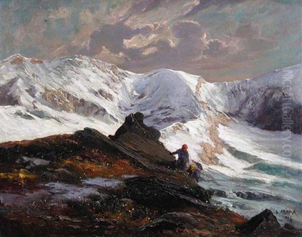 Coming Storm, Near Monte Cervino Oil Painting by Leonardo Roda