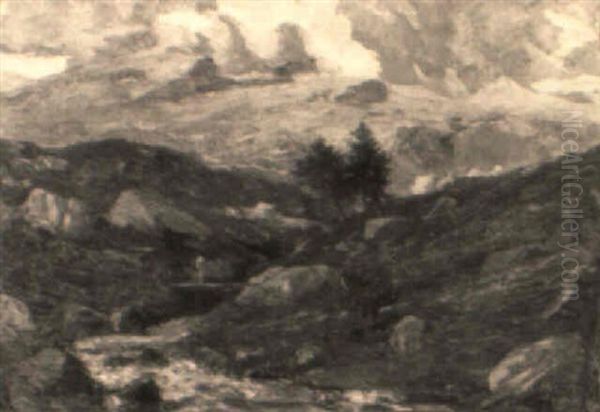 Torrente In Montagna Oil Painting by Leonardo Roda