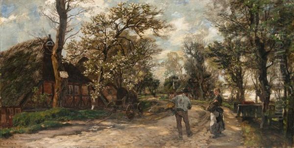 Spring In The Surroundings Of Hamburg Oil Painting by Carl Rodeck