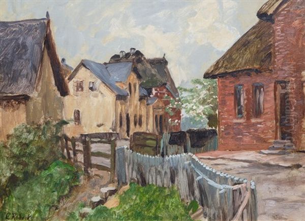 View Of A Village Oil Painting by Carl Rodeck