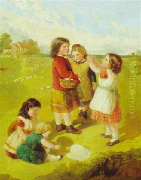 Playtime Oil Painting by William Thomas Roden