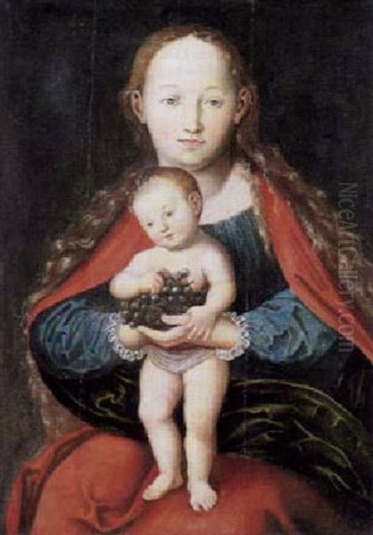 Madonna Mit Stehendem Kind Und Trauben Oil Painting by Cyriakus Roeder