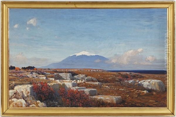 Paysage Et Mont Enneige Oil Painting by Max Roeder