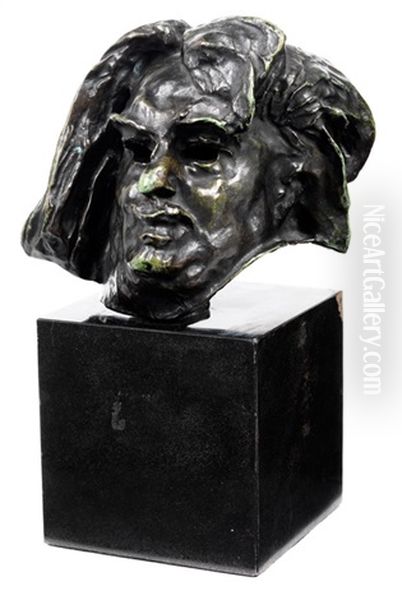 Tete De Balzac, Dernier Etat, Version Au Col Coupe Derriere L'oreille (haupt Des Balzac, In Fortgeschrittenem Alter, Version Mit Hals Hinter Dem Ohr Abgetrennt) Oil Painting by Auguste Rodin