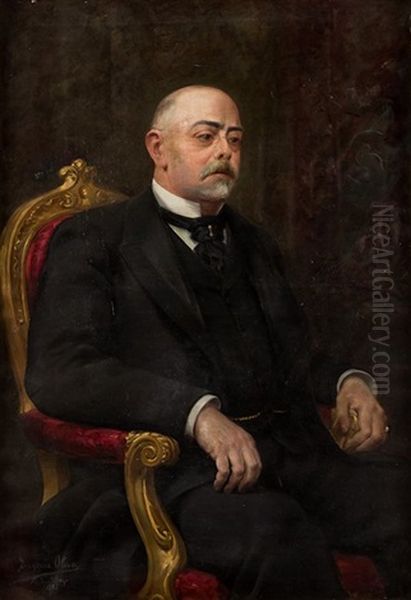 Retrato De Caballero Oil Painting by Eugenio Oliva Rodrigo