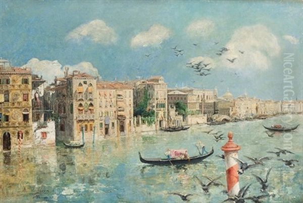 Vista Del Gran Canal De Venecia Oil Painting by Eugenio Oliva Rodrigo