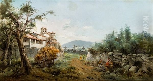 Titulo: Paisaje Oil Painting by Eugenio Oliva Rodrigo