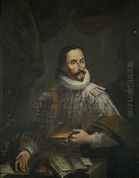 Retrato De Cervantes Oil Painting by Pedro Rodriguez de Miranda