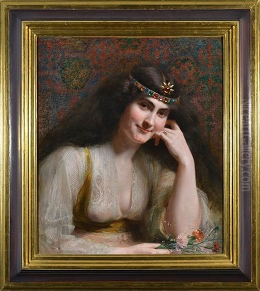 Orientalist Woman Oil Painting by Severo Rodriguez Etchart