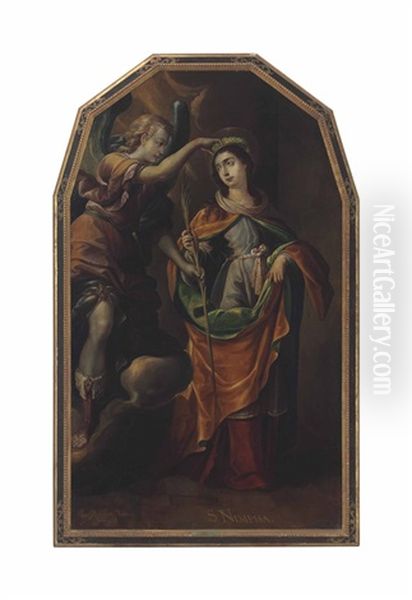 Santa Nimpha Oil Painting by Juan Rodriguez Juarez