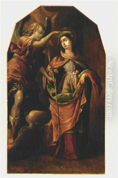 Santa Nimpha Oil Painting by Juan Rodriguez Juarez