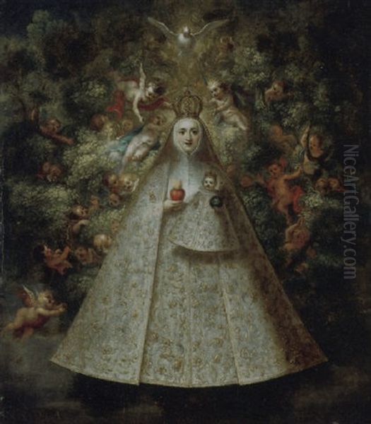 Nuestra Senora De La Encina Oil Painting by Juan Rodriguez Juarez