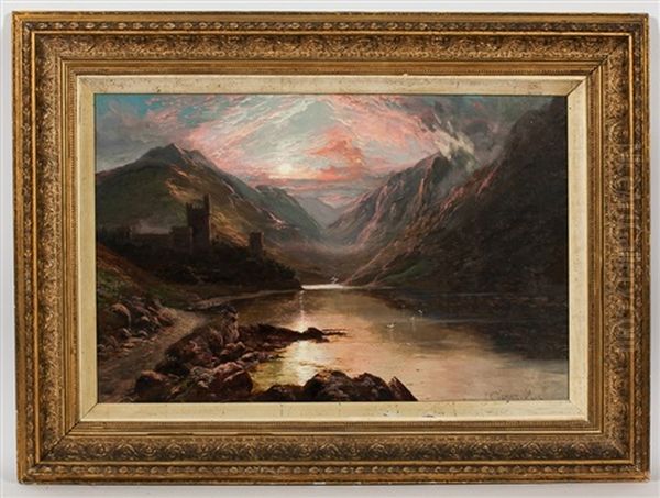 Lough Veagh And Glenveagh Castle, Letterkenny, County Donegal Oil Painting by Clarence Henry Roe