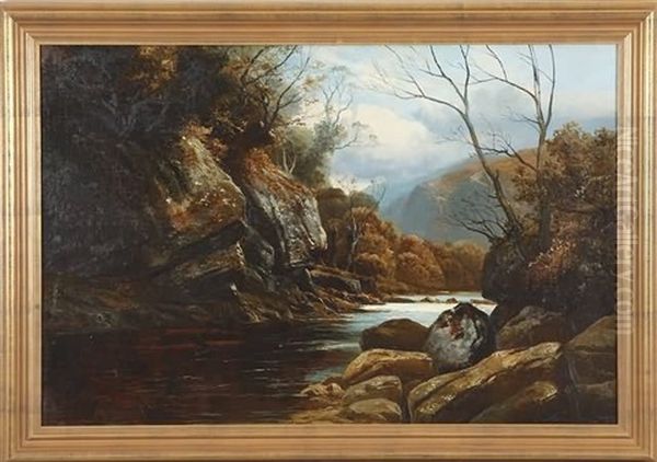 River Landscape Oil Painting by Clarence Henry Roe