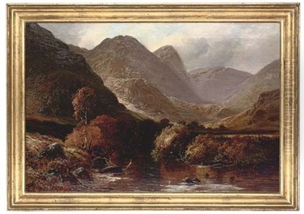 A Tranquil Stretch Of The River (+ A River Through The Hills, Lrgr; 2 Works) Oil Painting by Clarence Henry Roe