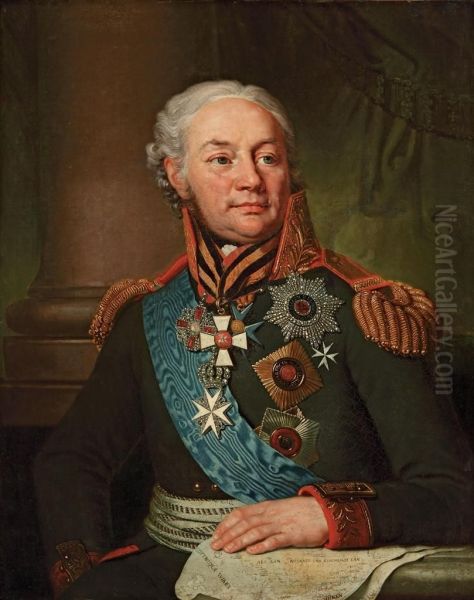 Portrait Of Count Fedor Fedorovich Buxhoeveden (1750-1811) Oil Painting by Vladimir Lukich Borovikovskii