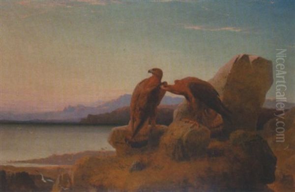 Eagle's Rock, Near Oban On The West Coast Of Scotland Oil Painting by Clarence Henry Roe