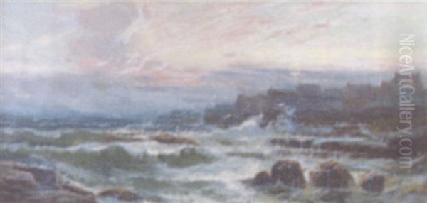 Coastal View At Dusk Oil Painting by Clarence Henry Roe