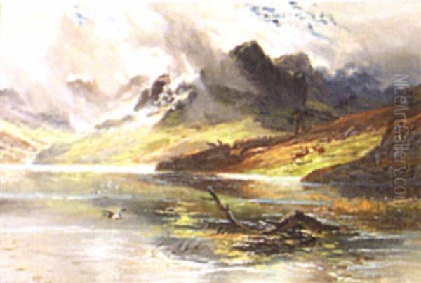 Highland Loch Landscape Oil Painting by Clarence Henry Roe