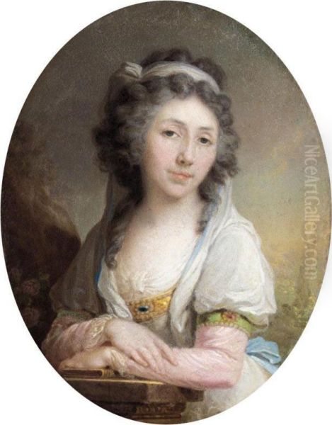 Portrait Of Ekatarina Alexeevna Steinbok Oil Painting by Vladimir Lukich Borovikovskii