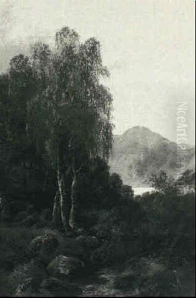 Mountain Dust Landscape With Stream Oil Painting by Clarence Henry Roe